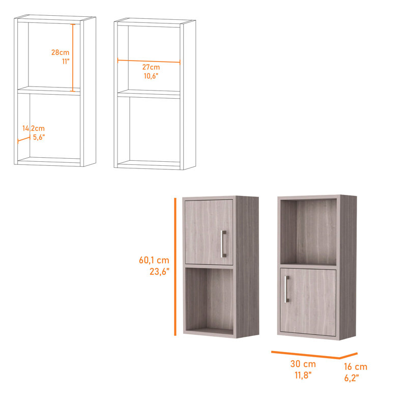 Armoires de salle de bain à tablette ouverte en chêne blanc - Accessoire de rangement pratique et efficace, Chêne blanc