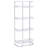 Glossy White 4-Shelf Open Back Bookcase