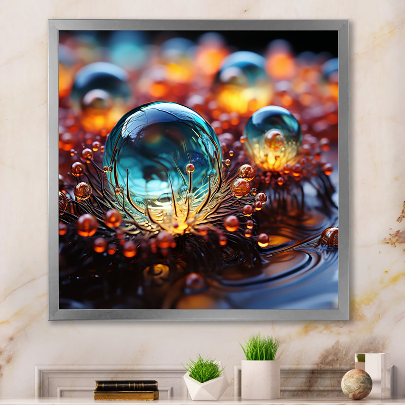 «3D Molecules Microscopic Wonders I - Abstract Shapes», impressions d'art mural, Cadre simple argenté