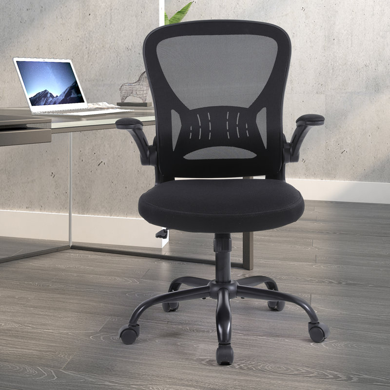 Kolyo Ergonomic Office Chair Upholstered Desk Chair Mesh Task Chair with Flip-Up Armrest