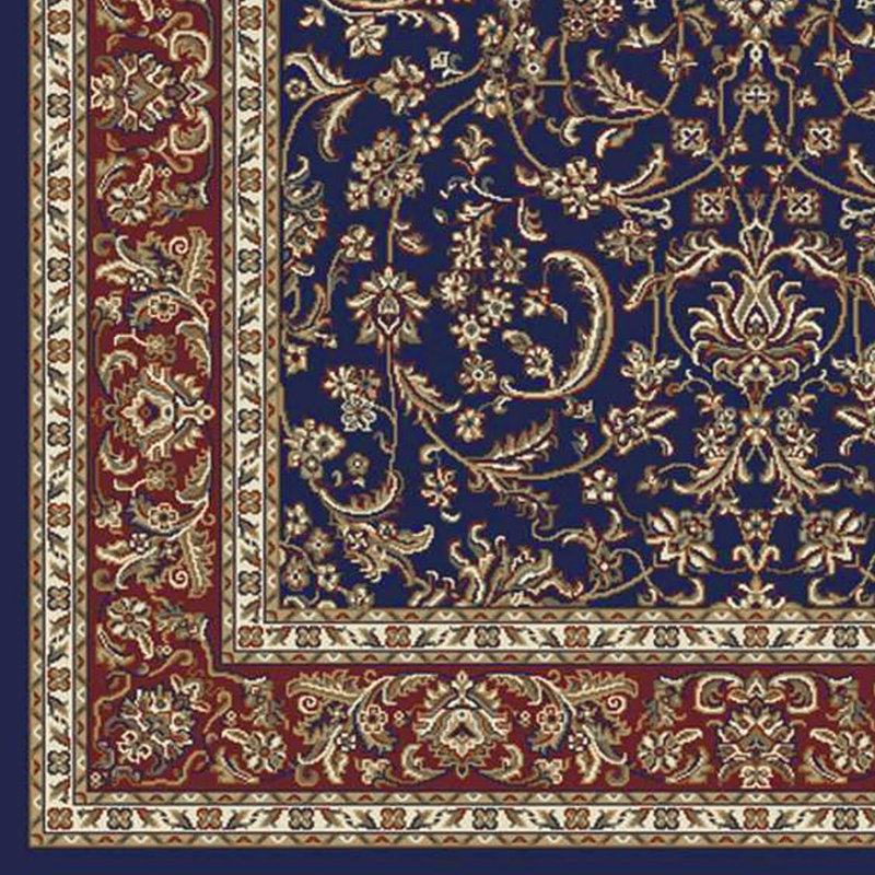 Navy Blue Traditional Oriental Floral Medallion Area Rug, Rectangle 7'9" x 11'6"