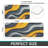 Modern Abstract Wave 2 Pack Kitchen Rugs, Kitchen Sink Area, Gray Yellow