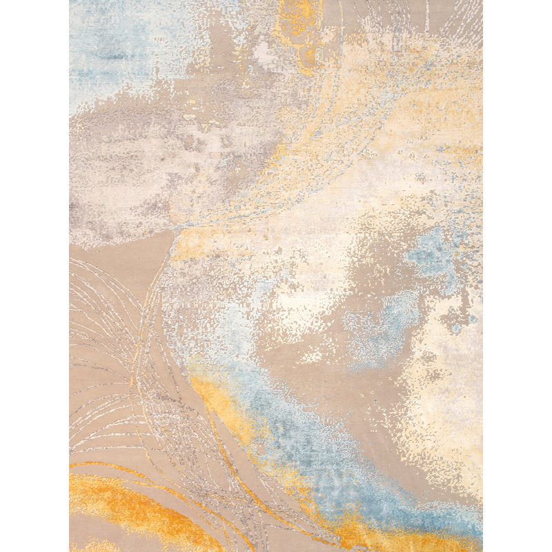 Hand Knotted Area Rug, Rectangle 10'2" x 14'2"