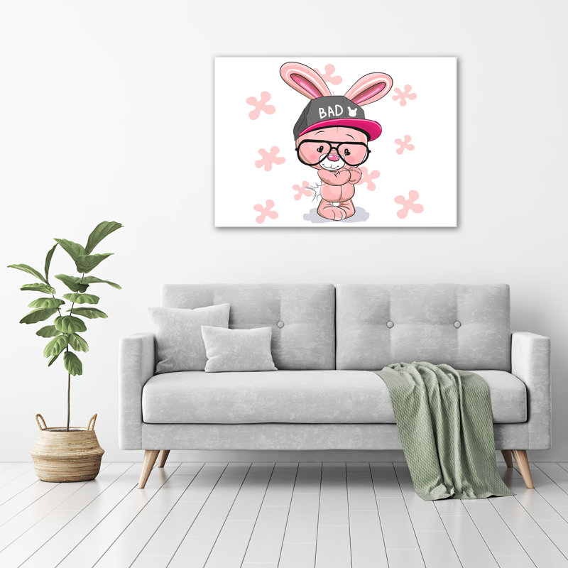 Rabbit in a hat 1 Piece Wall Art on Glass