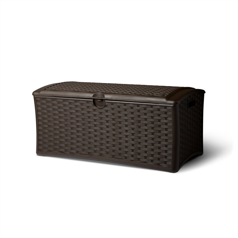 Suncast 47.5'' W 72 Gallons Water Resistant Resin Lockable Deck Box in Brown, 1