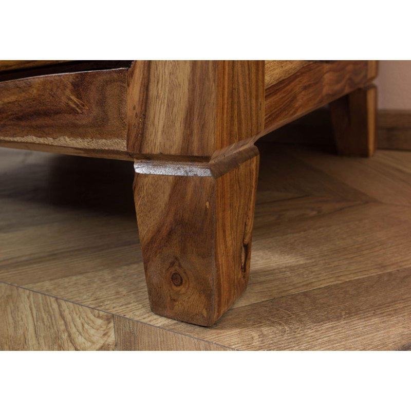 Ancona 60cm W Solid Wood Shelving Unit, Brown lacquered
