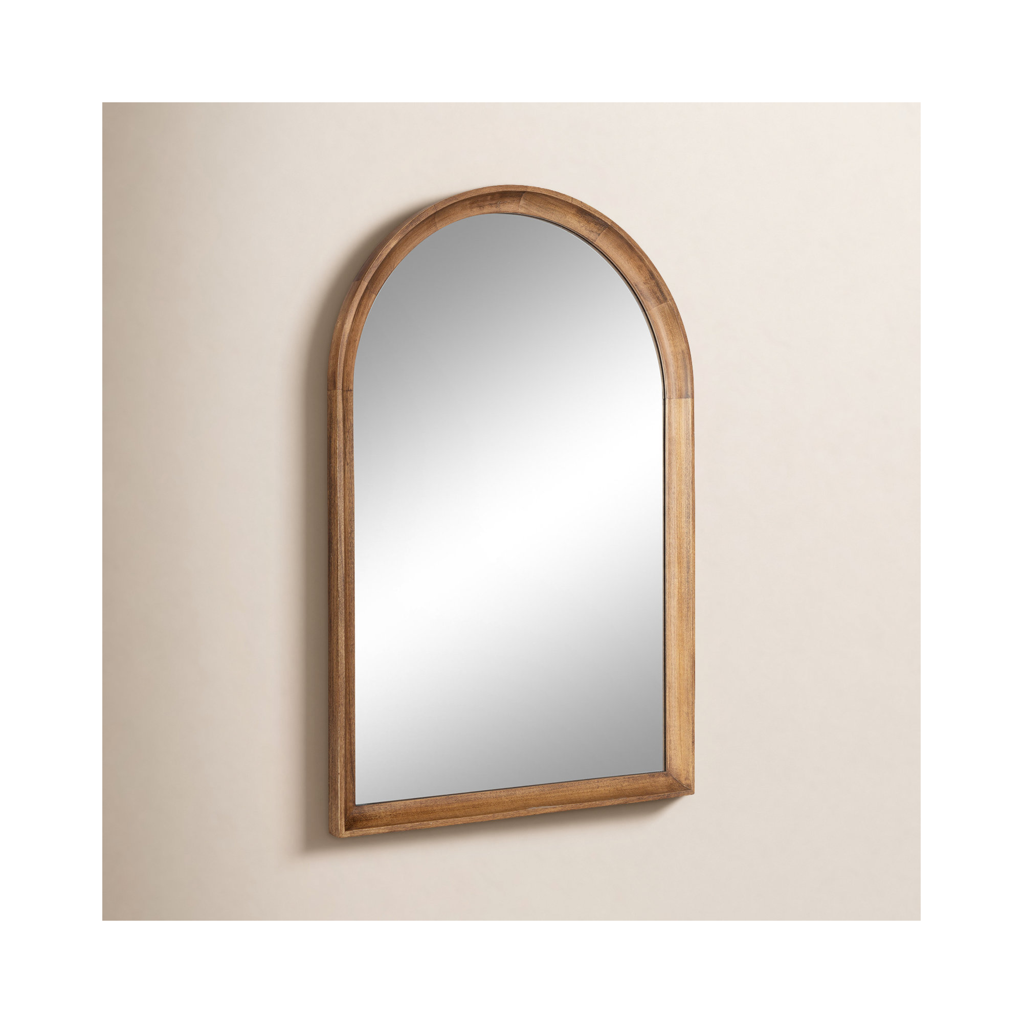 Branwell Wood Flat Mirror, Rustic Brown, 36" x 24"