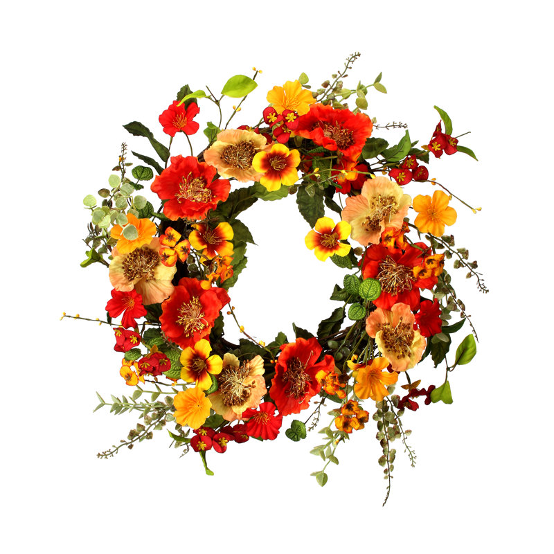 Couronne de coquelicot mixte 20 po