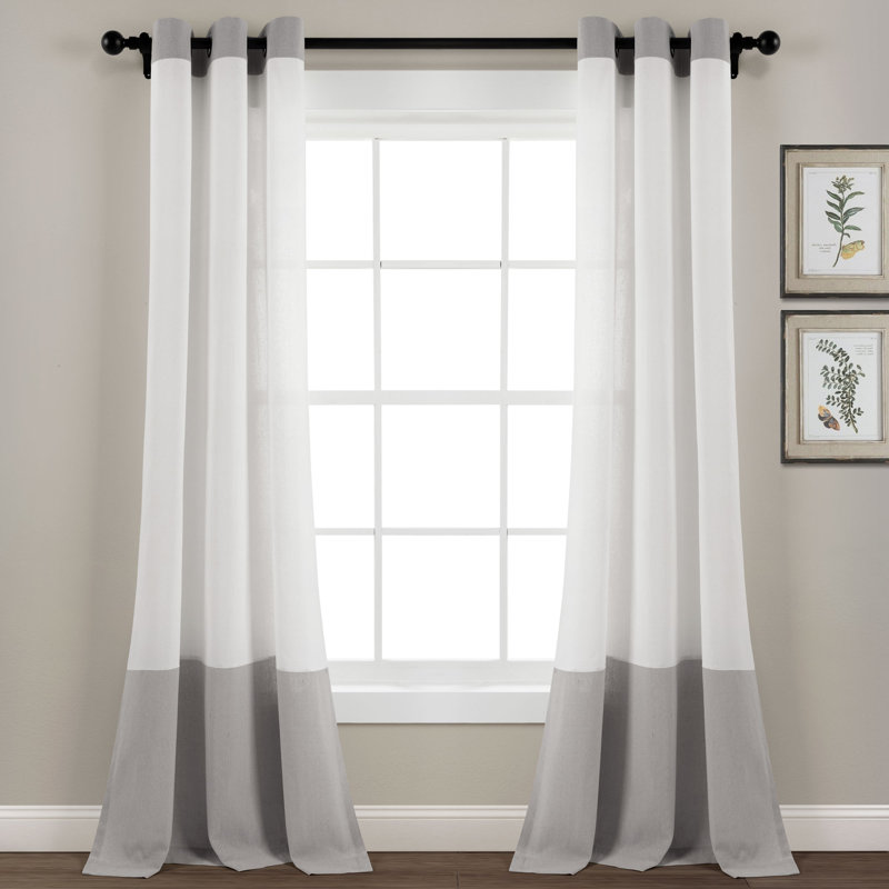 Cotton Blend Sheer Single Panel, Grey