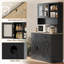 69 po, armoire de cuisine avec station de charge, noir