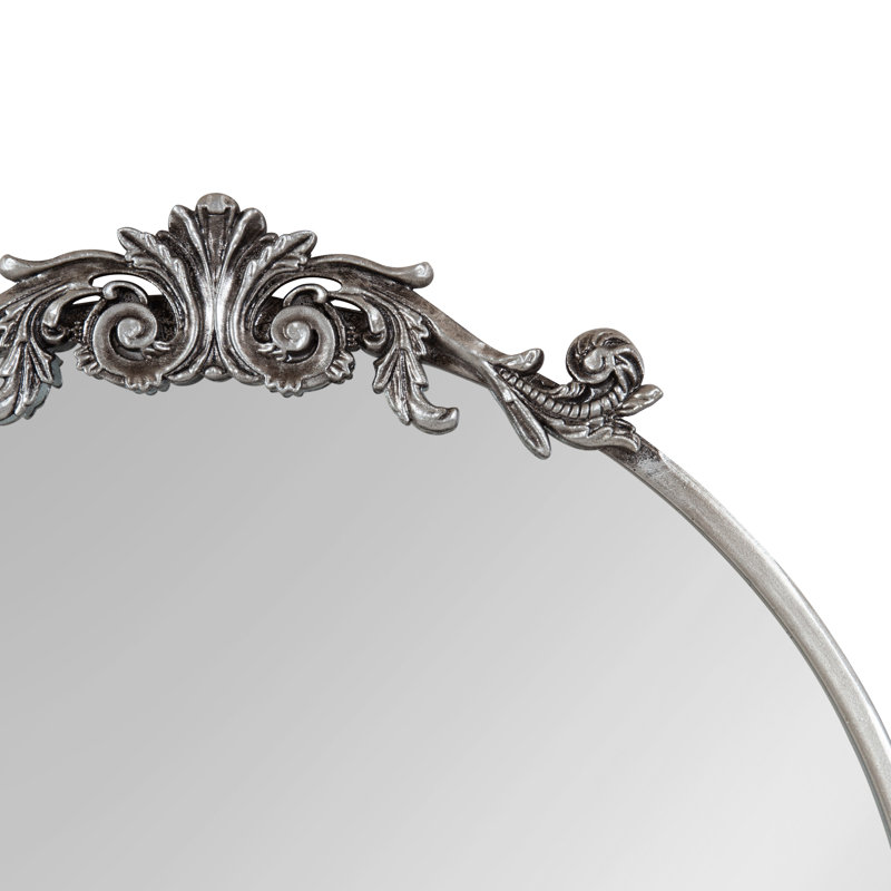 Emden Metal Round Mirror, Silver