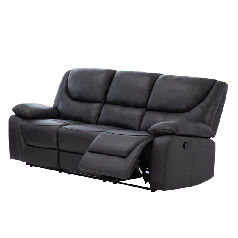 Canden Upholstered 81.5'' Reclining Sofa, Charcoal Leather Match