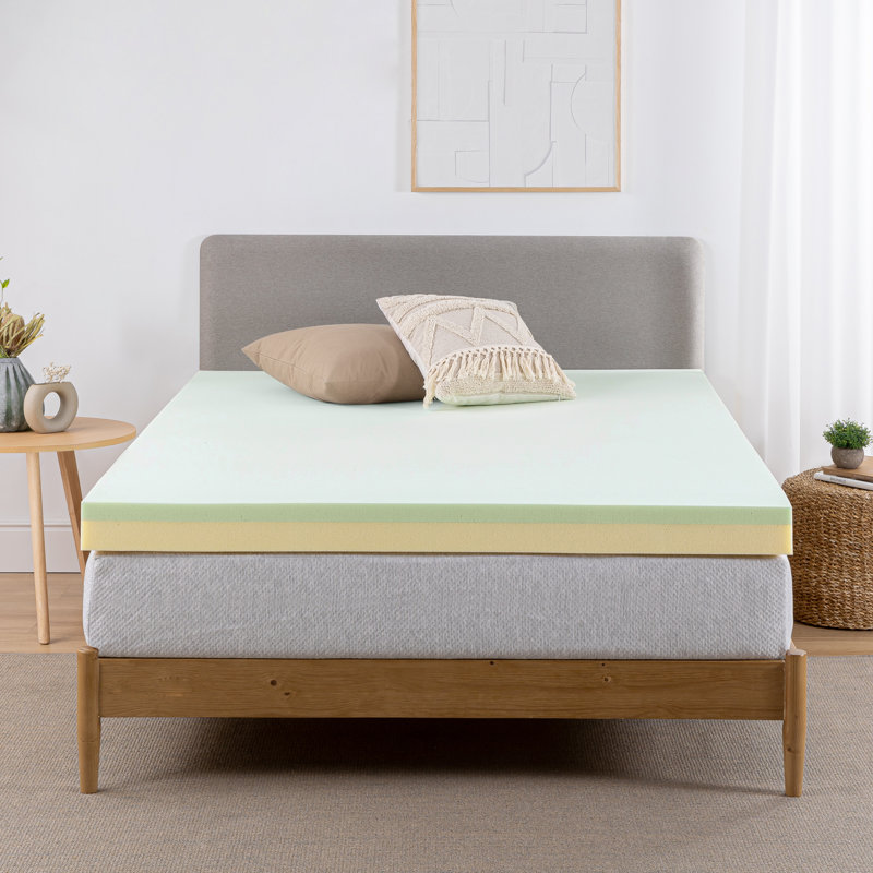 Surmatelas en mousse à mémoire de forme infusée de thé vert Zinus, 3", Simple TG