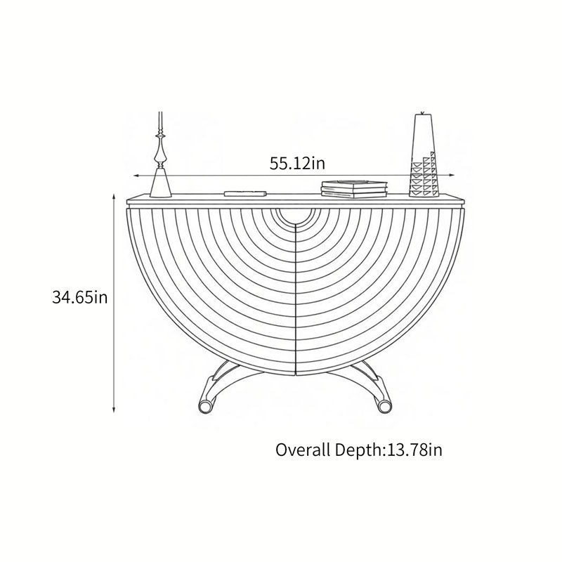 Buffet moderne et artistique, 34.65" H x 55.12" W x 13.78" D