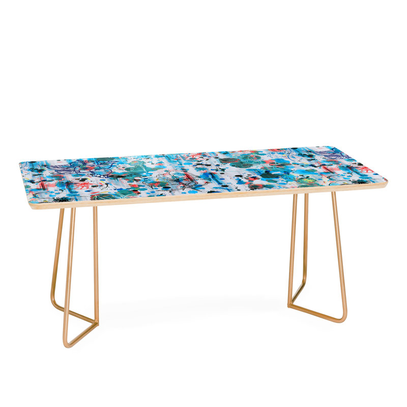 Table basse fleurs Graffiti, Or