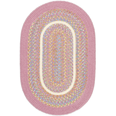 Tapis géométrique rose intérieur/extérieur tressé à la main Pavel