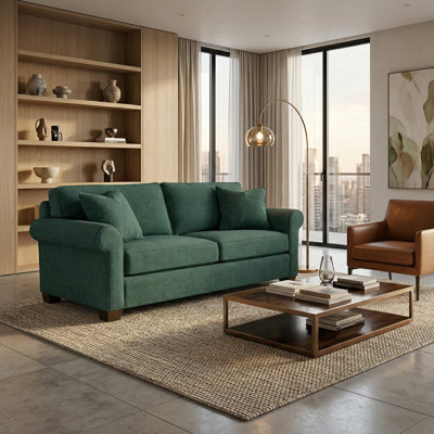 Irlanda Sofa – Made in USA, 5-Day Shipping, Custom Fabric Options, Classic Sofa Wholesale Sofa Furniture - Velvet Antique Kelly Green - Forest Green