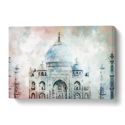 Colourful Taj Mahal In Agra India - Wrapped Canvas Painting