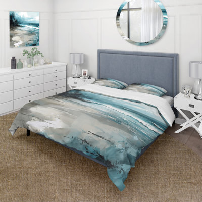 Ensemble de housse de couette en microfibre / polyester Coastal Waves IV
