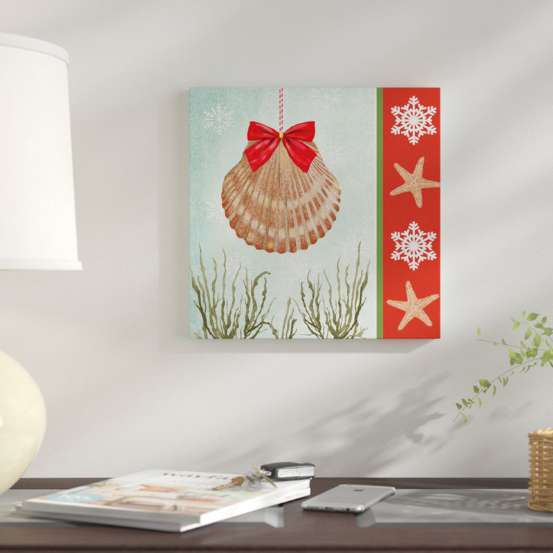 « christmas côtier i », impression sur toile, H 26 po x l 26 po x P 1,5 po, Toile tendue, Pas de tapis