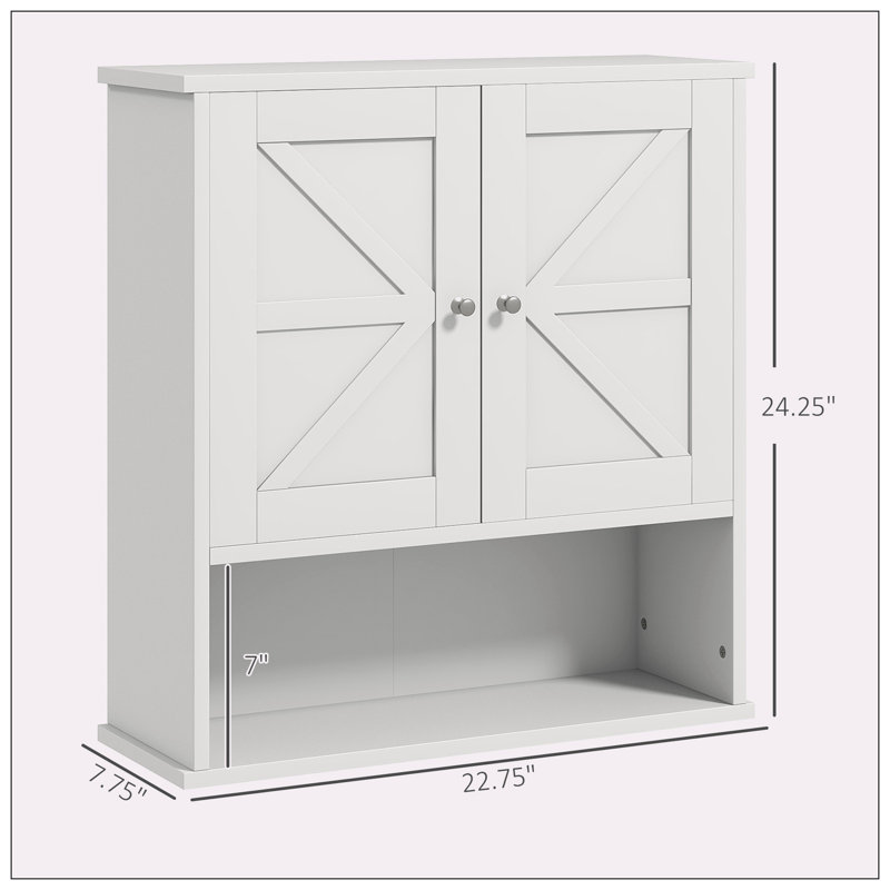 Armoire à pharmacie à miroir fixée au mur l 22,75 po H 24,25 po Naoya, Blanc