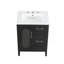 Meuble-lavabo 24 po avec lavabo, meuble-lavabo avec deux tiroirs et porte, tablette réglable, bois et panneau de fibres à densité moyenne, noir (ancien SKU: N725P245273B)