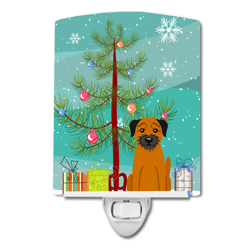 Éclairage de nuit en céramique et arbre de noël beagle, Border Terrier