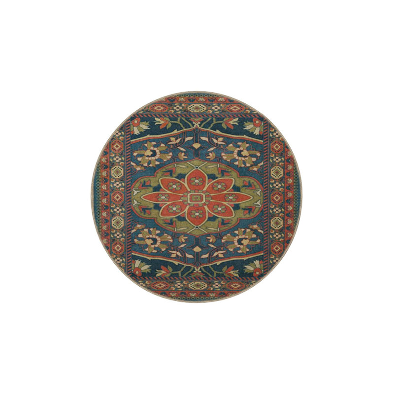 Tapis lavable vert floral, Sous-tapis rond 3 pi 3 po inclus