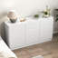 Commode blanche 9 tiroirs en bois, grande commode moderne avec meuble télé | Idée de cadeau-1867954522