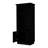 Modern Black Bar Cabinet Featuring Glassware Display And Spacious Storage Area With Rack Functional Interior