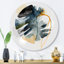 «Green Artful Philodenron Leaf I - Leaves», art mural rond en métal