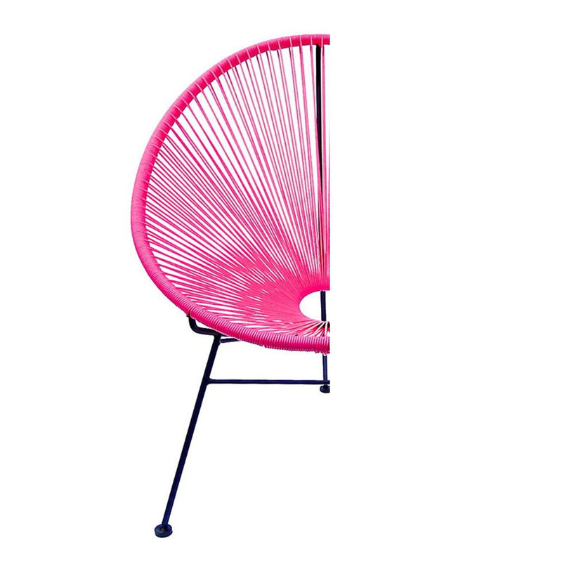 Chaise Acapulco, Cadre rose / noir