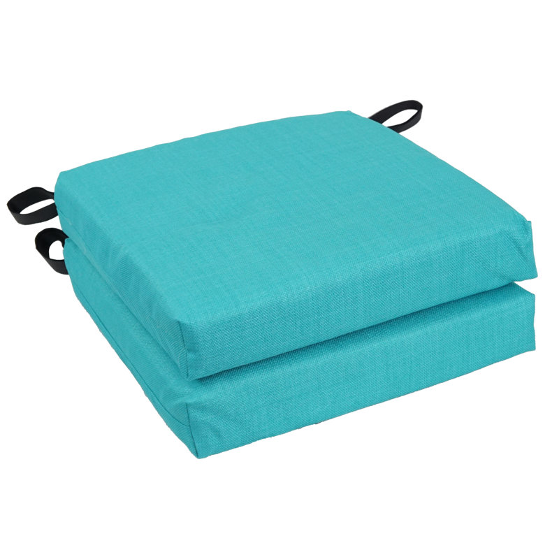 Outdoor 3'' Seat Cushion, Aqua Blue