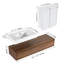 Wall-Mounted Bathroom Vanity with 30" Middle Resin Sink,3 Soft Close Drawer and 2 Side Cabinets
