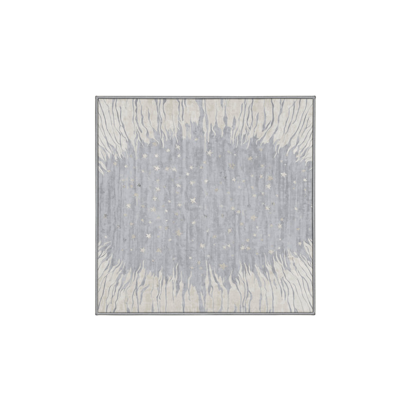 Tapis gris lavable à la machine, Carré 3 pi