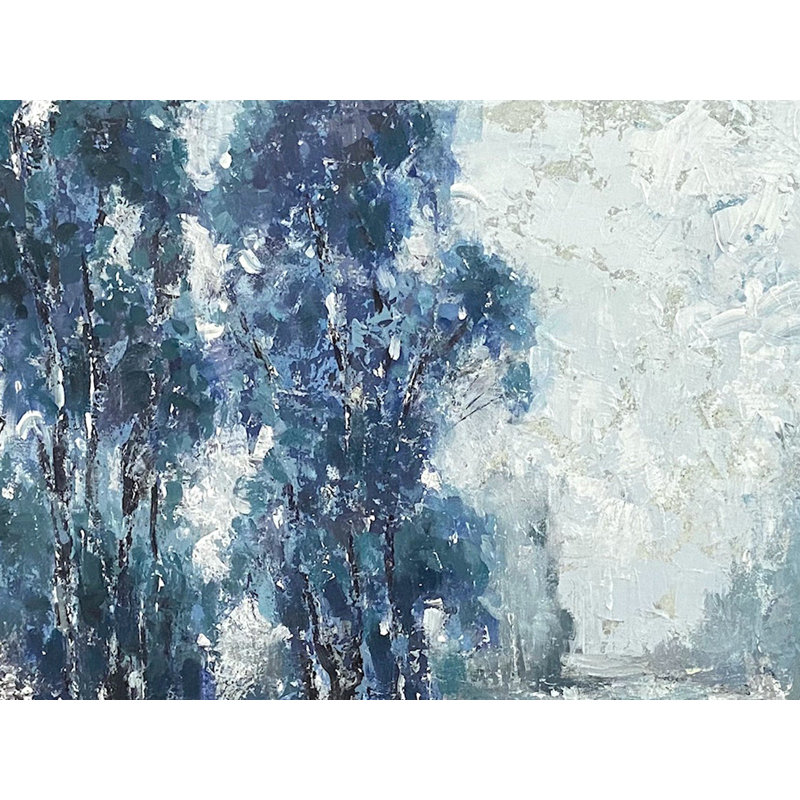 «Winter Wonderland», peinture sur toile en acrylique - Art paysage impressionniste contemporain par Vinita Sadarangani, décoration murale H 24 po x l 30 po