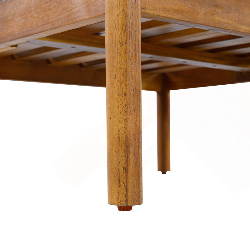 Causeuse d'extérieur en bois d'acacia avec corde tissée à la main et confort résistant aux intempéries, Bois jaune clair
