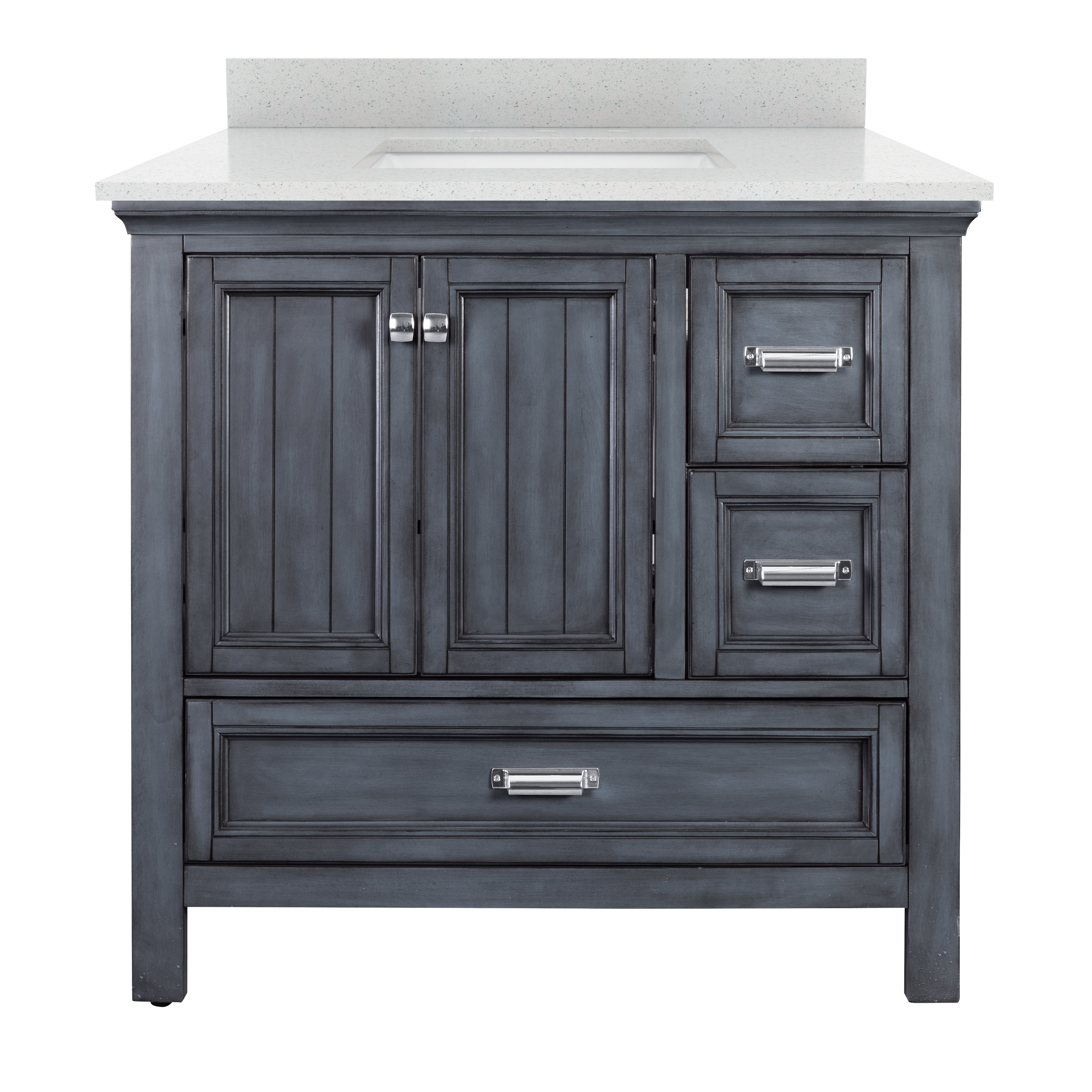 Sudbury 37 in. W x 22 in. D Single Basin Carrara Marble Vanity Top in Carrara White with White Vitreous China Basin Sudbury 37 in. W x 22 in. D Single Basin Carrara Marble Vanity Top in Carrara White with White Vitreous China Basin