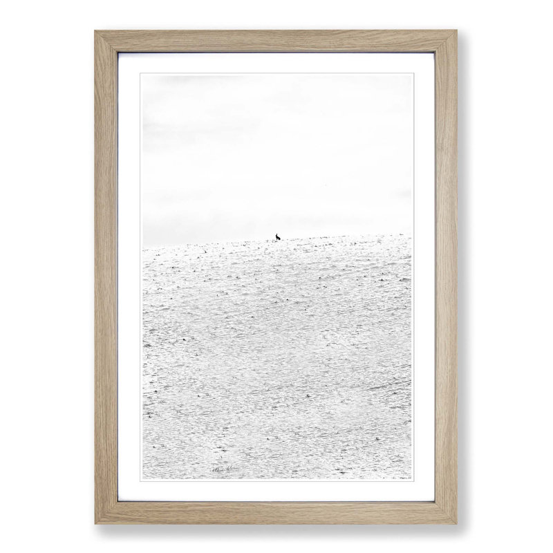 Hare at Wintertime - Picture Frame Painting Print, 65cm H x 48cm W x 2cm D, Oak Framed