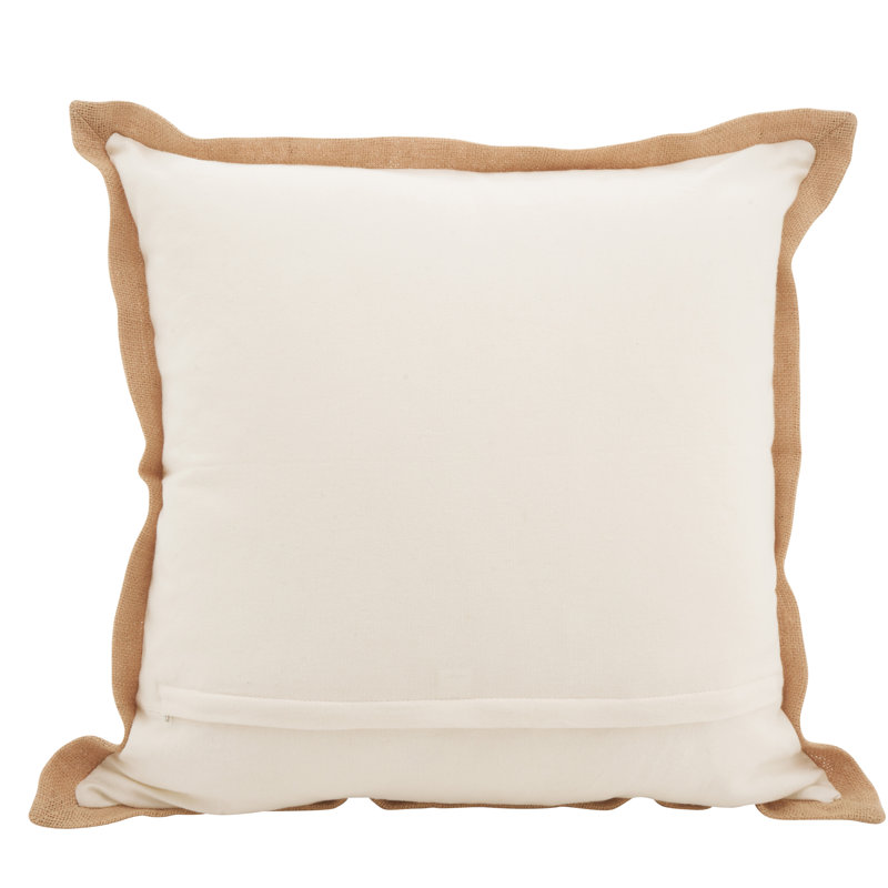 Maritime Bliss Embroidered Seahorse Cotton Throw Pillow 27" Square