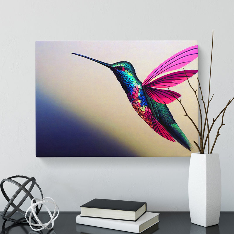 Lovely Hummingbird - Wrapped Canvas, 40cm H x 60cm W x 3cm D