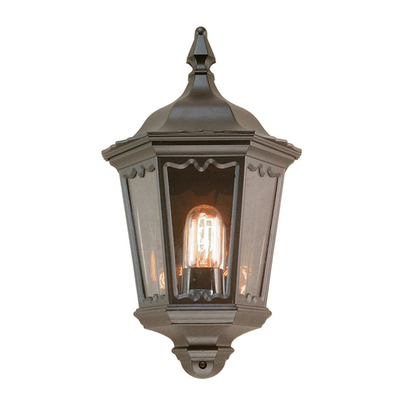 Delora Black Outdoor Wall Lantern, PIR Sensor: No