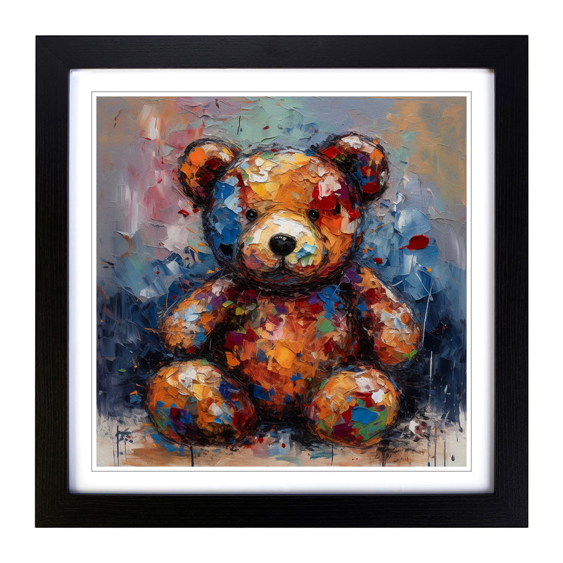 Teddy Bear No.1 - Framed Print, Black