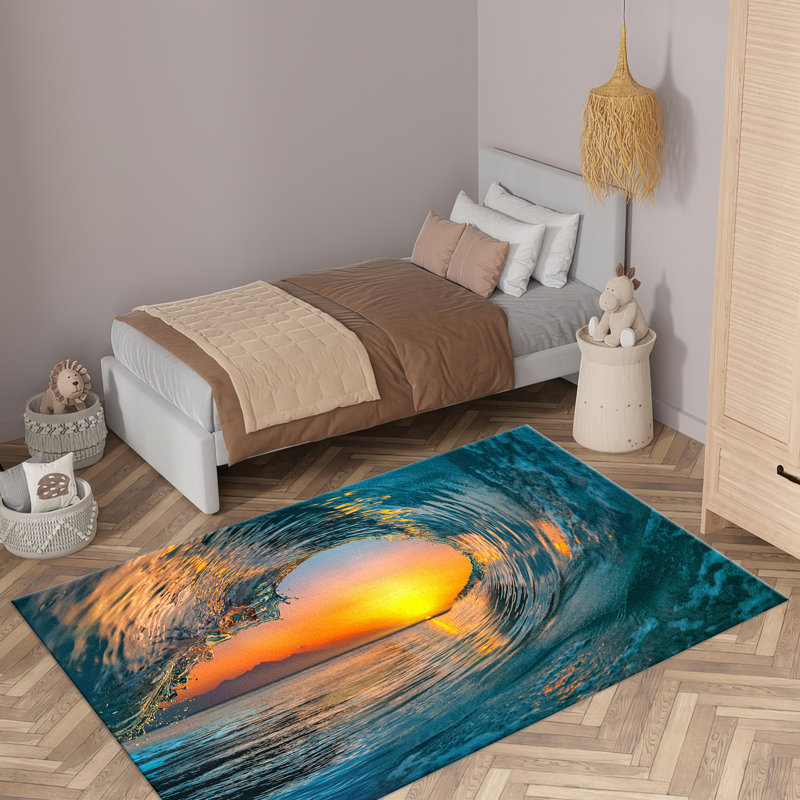 Abstract Art-inspired With Pile Soft Printed Rug Featuring Dynamic Swirls and Bold Colors Ideal for a Sophisticated Home Decor Update