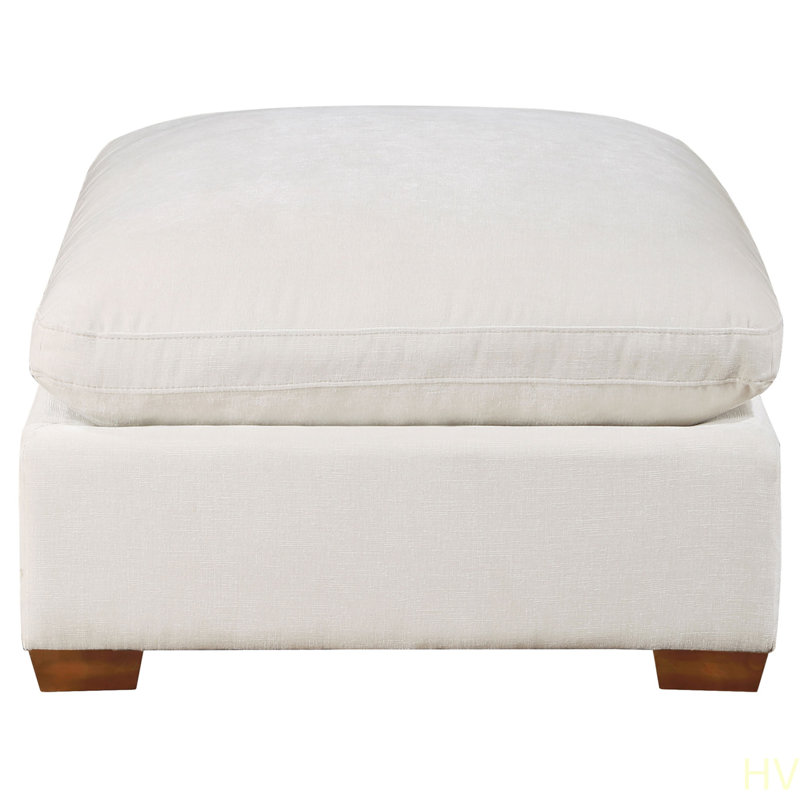 Zachary  Upholste Ottoman, Brown, Ivory