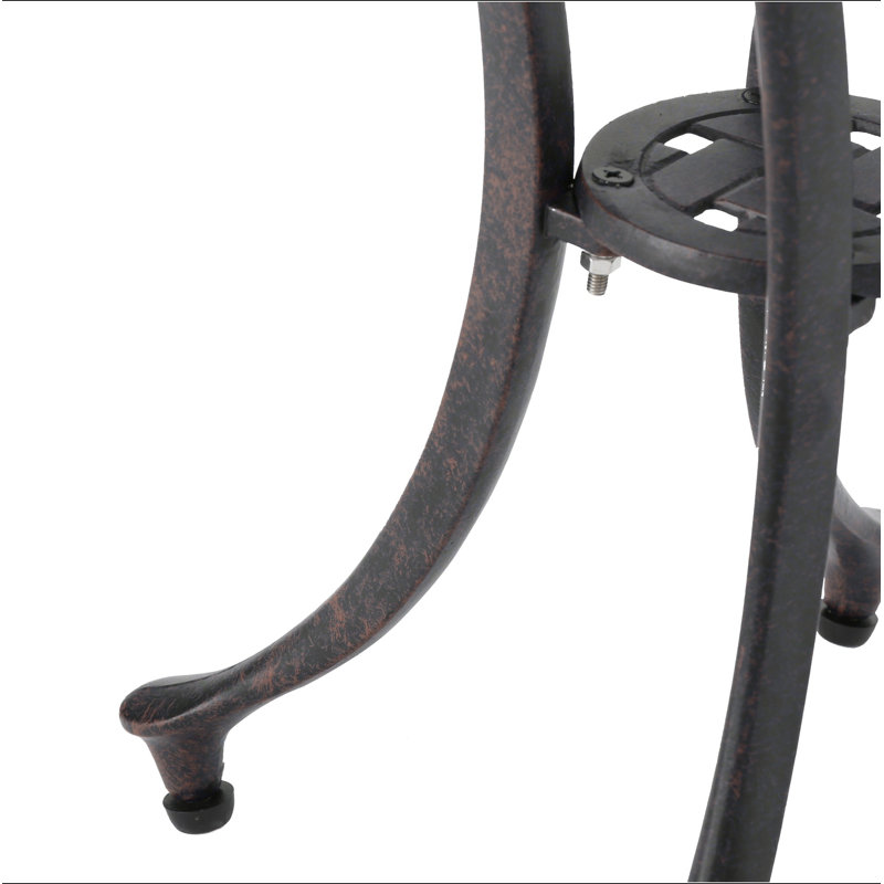Table d'appoint d'extérieur en fonte d'aluminium 19 po