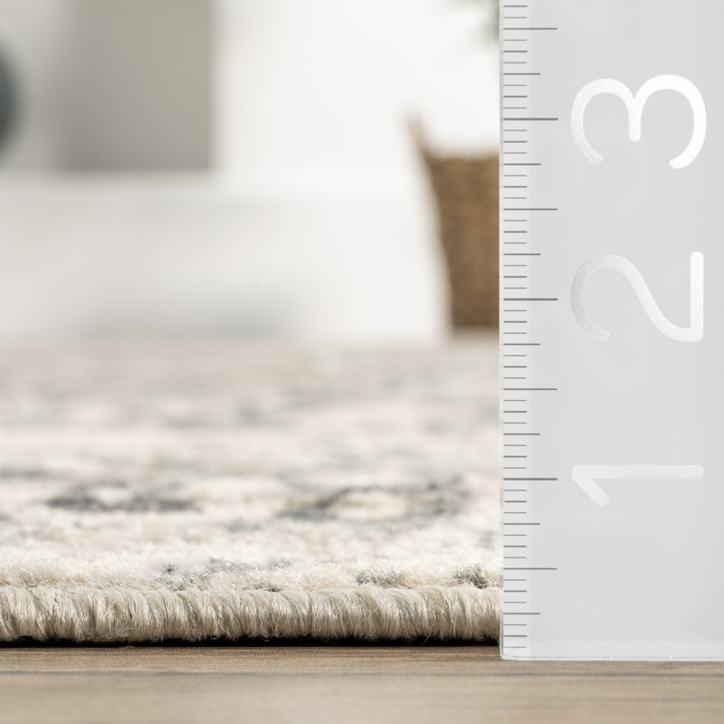 Simons Oriental Power Loom Performance Gray/Beige/Cream Rug, Runner 2'6" x 12'