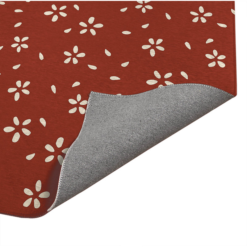 Tapis de cuisine Petal, Brick Clay Floral, Rectangle 4' x 6'