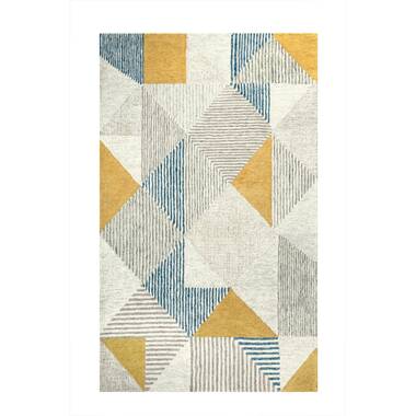 Feblilac 3D Blue-Green-Yellow Moss Wool Area Rug, Multiple Sized