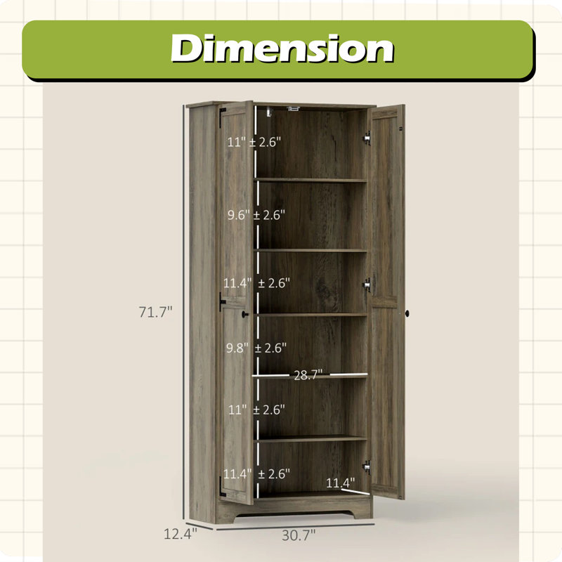 Armoire de rangement autoportante, garde-manger